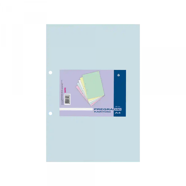 Pregradni karton A4  295x230mm 1/100 pastel plavi