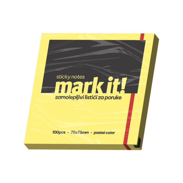 Samolepljivi listići Mark 100lis, 75x75mm žuti