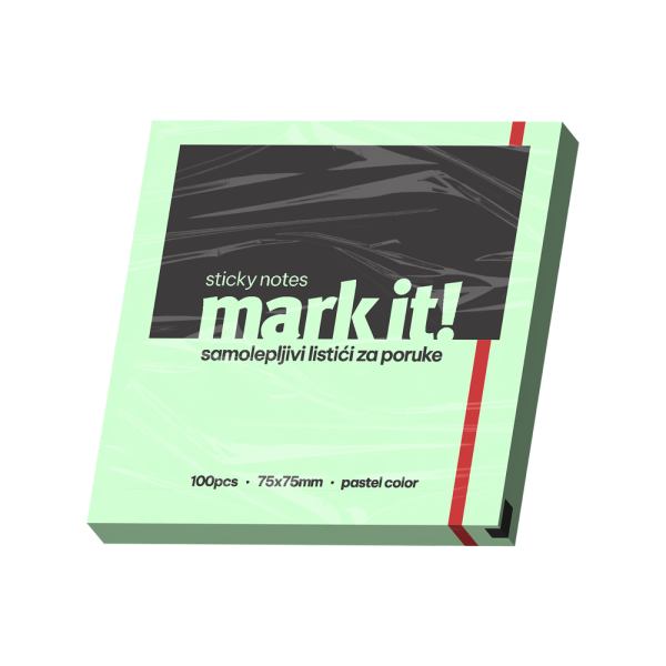 Samolepljivi listići Mark 100lis, 75x75mm zeleni