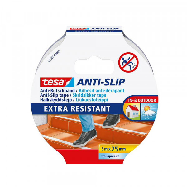 Traka lepljiva antiklizna 25mm/5m Tesa 55587 prozirna blister