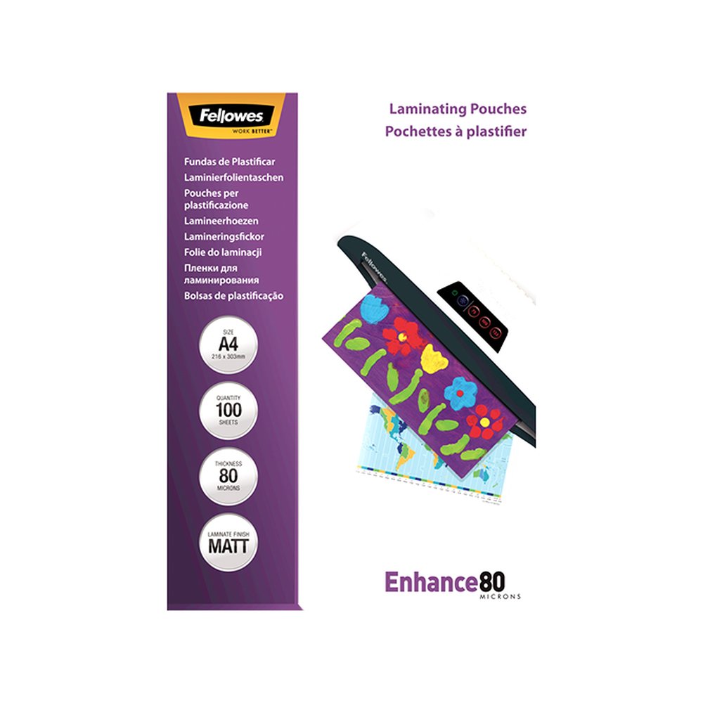 Folija za plastifikaciju FELLOWES 5452103 - A4 80mic MAT