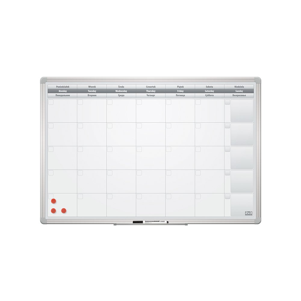 Planer tabla 2x3 TP004, mesečna 60x90cm alu ram